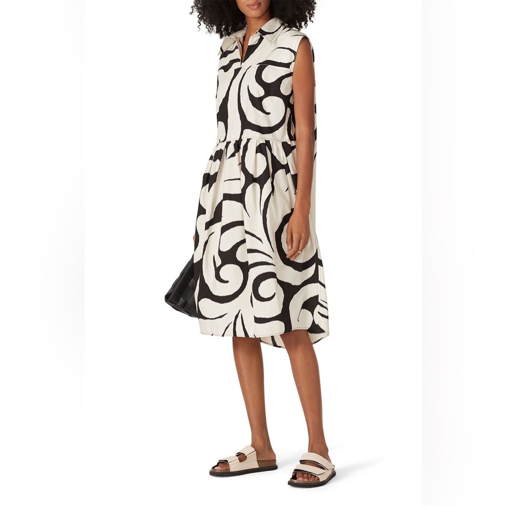 Marni Black & White Abstract Sleeveless Dress Size 36 IT / 0 US $890